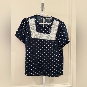 NWT Endless Rose polka dot blouse top